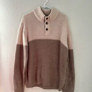 Men's Beige and Brown Sweater